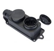 Колодка 2-м 16А IP44 2P+PE 230В с защ. крышками каучук Basic EKF RPS-018-16-230-44