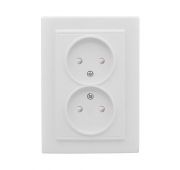 Розетка 2-м СП Минск 10А IP20 без заземл. защ. шторки бел. Basic EKF ERR10-102-100