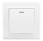 Выключатель 1-кл. СП Минск 10А IP20 с индикатором бел. Basic EKF ERV10-121-10