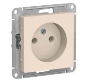 Розетка 1-м СП AtlasDesign 16А IP20 без заземл. без защ. шторок механизм беж. SE ATN000241