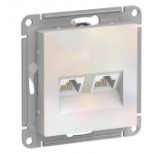 Розетка компьютерная 2-м AtlasDesign RJ45 кат.5E механизм жемчуж. SE ATN000485