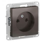Розетка 1-м СП AtlasDesign 16А IP20 без заземл. без защ. шторок механизм мокко SE ATN000641