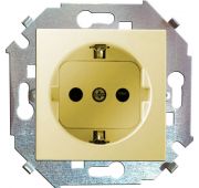 Розетка 1-м СП Simon 15 16А IP20 250В с заземл. винтов. клеммы механизм сл. кость Simon 1591432-031
