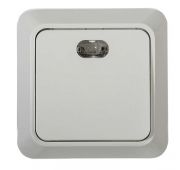 Выключатель 1-кл. ОП Bolleto 10А IP20 7121 накладной с подсветкой бел. ASD / IN HOME 4680005959754