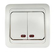 Выключатель 2-кл. СП Classico 2123 10А IP20 с подсветкой бел. ASD / IN HOME 4680005959877