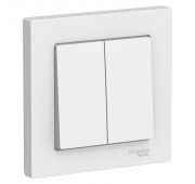 Выключатель 2-кл. СП AtlasDesign 10А IP20 (сх. 5) 10AX в сборе бел. SE ATN000152