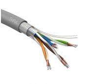 Кабель витая пара F/UTP кат.5E 4х2х24AWG solid CCA PVC Simple сер. (м) Эра Б0044440
