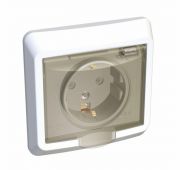Розетка 1-м СП Этюд 16А IP44 250В с заземл. защ. шторки бел. SE PC16-044B