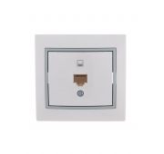 Розетка компьютерная 1-м СП Mira RJ45 бел./сер. LEZARD 701-0215-139