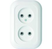 Розетка 2-м СП Валентина РС10-393 10А IP20 бел. Кунцево 5449
