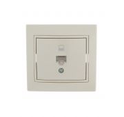 Розетка компьютерная 1-м СП Mira RJ45 крем./крем.. LEZARD 701-0303-139