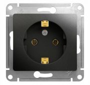 Розетка 1-м СП 1мод. Glossa 16А IP20 с заземл. механизм антрацит SE GSL000743