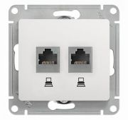 Розетка компьютерная 2-м Glossa RJ45 кат.5E механизм бел. SE GSL000185KK