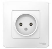 Розетка 1-м СП Blanca 16А IP20 250В без заземл. без защ. шторок бел. SE BLNRS000011