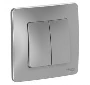 Выключатель 2-кл. СП Blanca 10А IP20 (сх. 5) 250В алюм. SE BLNVS010503
