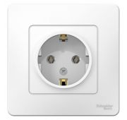 Розетка 1-м СП Blanca 16А IP20 250В с заземл. без защ. шторок бел. SE BLNRS001011
