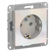 Розетка 1-м СП AtlasDesign 16А IP20 с заземл. механизм жемчуж. SE ATN000443