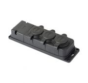 Колодка 3-м 16А IP44 2P+PE 230В с защ. крышками каучук PROxima EKF RPS-015-16-230-44-r
