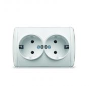 Розетка 2-м ОП Клио 16А IP44 с заземл. бел. UNIVersal К2231