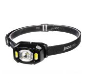 Фонарь аккумуляторный налобный AccuH3-L5W-bk LED 5Вт + 2хRED SMD IP54 5 режимов: 100проц. 180лм 3.5ч/50проц. 110лм 5.5ч/30проц. 65лм 15ч/красн. 28ч/мигающ. красн. 12ч аккум. управл. жестами черн. JazzWay 5036703