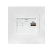 Розетка компьютерная 1-м СП Валенсия RJ45 бел. PROxima EKF EWK01-035-10