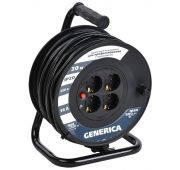 Удлинитель на катушке 4х30м 16А IP20 УК30 2P+PE 3х1.5 термозащита GENERICA WKP20-16-04-30-G
