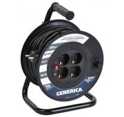 Удлинитель на катушке 4х30м 10А IP20 УК30 2P+PE 3х1 термозащита GENERICA WKP10-10-04-30-G