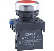 Кнопка управления NP8-01BN/4 без подсветки красн. 1НЗ IP65 (R) CHINT 667231