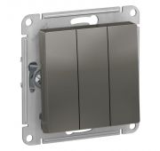 Выключатель 3-кл. СП AtlasDesign 10А IP20 (сх. 1+1+1) 10AX механизм сталь SE ATN000931