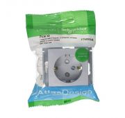 Розетка 1-м СП AtlasDesign 16А IP20 с заземл. защ. шторки механизм алюм. SE ATN000345