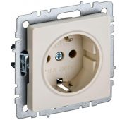 Розетка BRITE РС14-1-0-БрКр 16А с заземл. защ. шторки механизм беж. IEK BR-R14-16-K10