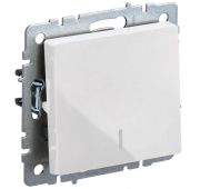 Выключатель 1-кл. СП BRITE ВС10-1-1-БрБ 10А с индик. механизм бел. IEK BR-V10-1-10-K01