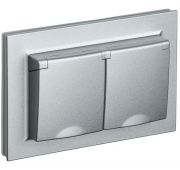 Розетка 2-м СП BRITE РСбш12-3-44-БрА 16А в сборе IP44 с крышкой алюм. IEK BR-R26-16-44-K47-F