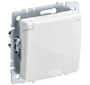 Розетка BRITE РСбш10-3-БрБ 16А IP20 с заземл. защ. шторки с крышкой механизм бел. IEK BR-R16-16-K01