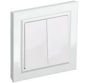 Выключатель 2-кл. СП BRITE ВСР10-2-0-БрБ 10А в сборе бел. IEK BR-V20-0-10-K01-F