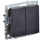 Выключатель проходной 2-кл. СП BRITE ВС10-2-6-БрЧ 10А механизм черн. IEK BR-V22-0-10-K02