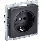 Розетка BRITE РС14-1-0-БрЧ 16А с заземл. защ. шторки механизм черн. IEK BR-R14-16-K02