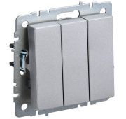 Выключатель 3-кл. СП BRITE ВС10-3-0-БрА 10А механизм алюм. IEK BR-V30-0-10-K47