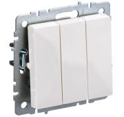 Выключатель 3-кл. СП BRITE ВС10-3-0-БрБ 10А механизм бел. IEK BR-V30-0-10-K01