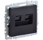 Розетка компьютерная двойн. СП RJ45 кат.5E BRITE РК10-2-БрЧ механизм черн. IEK BR-K20-1-K02