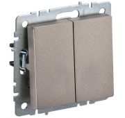 Выключатель 2-кл. СП BRITE ВС10-2-0-БрШ 10А механизм шампань IEK BR-V20-0-10-K37