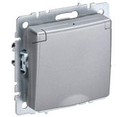 Розетка BRITE РСбш10-3-44-БрА 16А IP44 с заземл. защ. шторки с крышкой механизм алюм. IEK BR-R16-16-44-K47