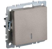Выключатель 1-кл. СП BRITE ВС10-1-1-БрШ 10А с индик. механизм шампань IEK BR-V10-1-10-K37
