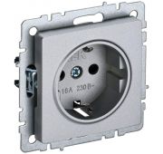 Розетка BRITE РС14-1-0-БрА 16А с заземл. защ. шторки механизм алюм. IEK BR-R14-16-K47