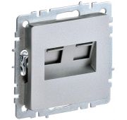 Розетка компьютерная двойн. СП RJ45 кат.5E BRITE РК10-2-БрА механизм алюм. IEK BR-K20-1-K47