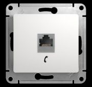 Розетка телефонная 1-м СП Glossa RJ11 механизм бел. SE GSL000181T