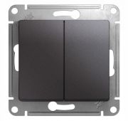 Выключатель 2-кл. СП Glossa 10А IP20 (сх. 5) 10AX механизм графит SE GSL001351