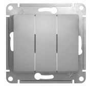 Выключатель 3-кл. СП Glossa 10А IP20 (сх. 1+1+1) 10AX механизм алюм. SE GSL000331
