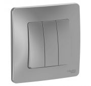 Выключатель 3-кл. СП Blanca 10А IP20 (сх. 1+1+1) 250В алюм. SE BLNVS100503