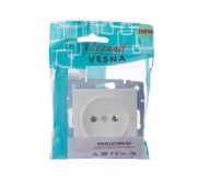 Розетка 1-м СП Vesna без заземл. ПБТ механизм бел. LEZARD 742-0288-121B